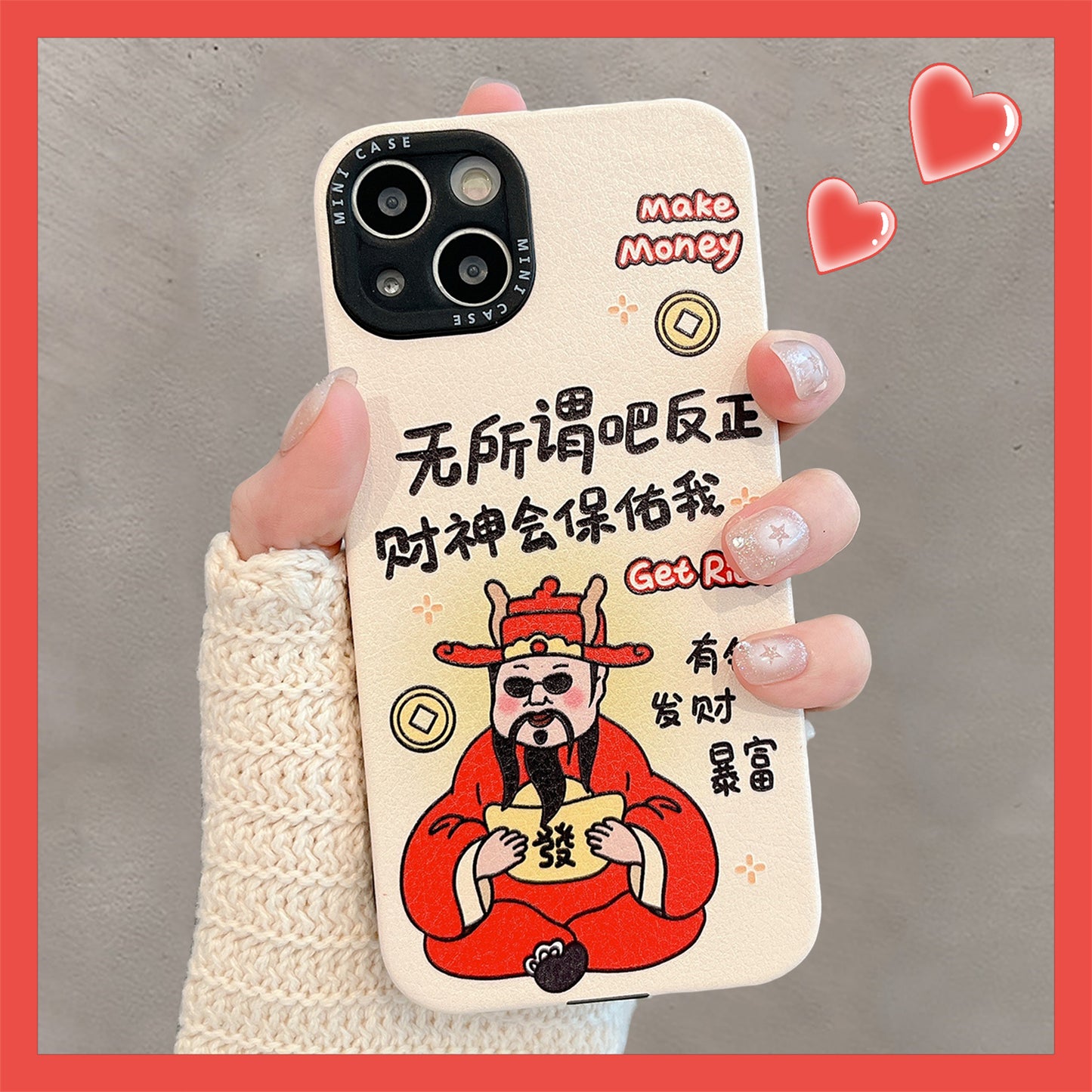 Accessories for Apple 15 mobile phone case iPhone14promax Geely God of Wealth Bless 13 Pro Chinese style creative text