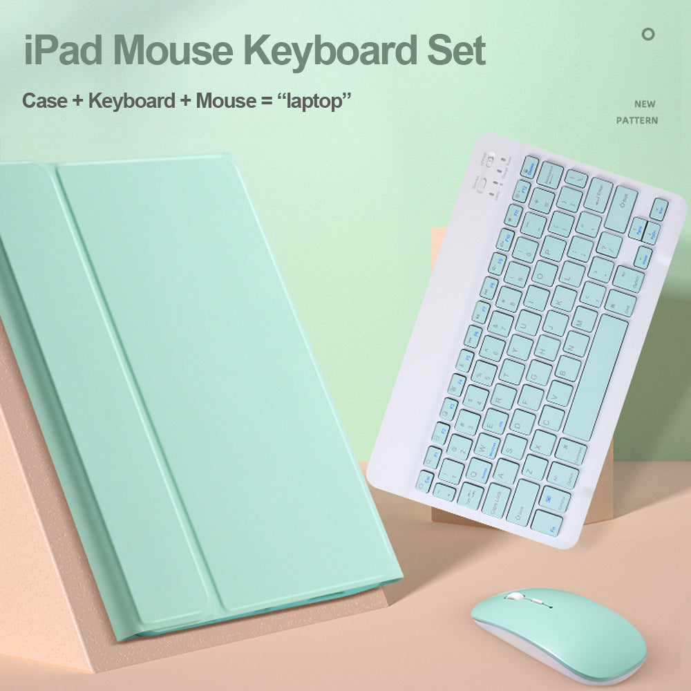 Applicable ipad10 bluetooth keyboard leather case Air4 protection 5 sets 10.9 mouse 9th generation 10.2 inch iiPad8 soft case protective Accessories