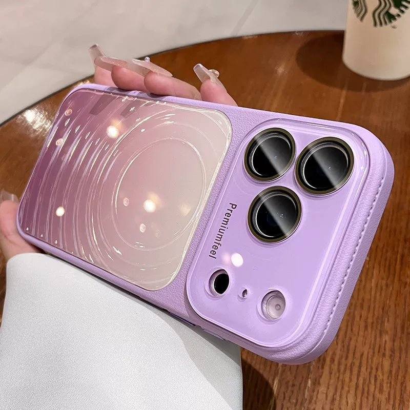 Ice ripple pattern heat dissipation for iPhone 17promax mobile phone case iPhone16 seconds becomes larger, the window gradually changes, smudging women's protective case 15pro niche case Phone accessories