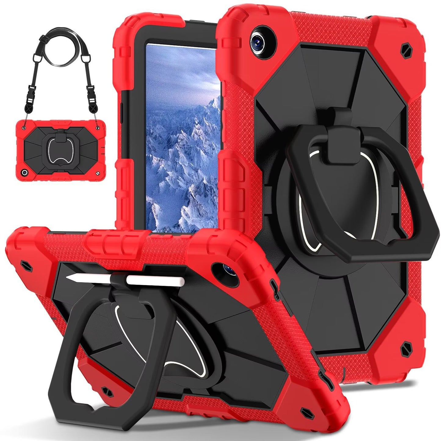 Applicable to Samsung Tablet A9 Silicone 8.7 Inch Protective Cover A9 Plus 11 Inch Anti-drop Case Bracelet Bracket Shoulder Strap Protective Accessories