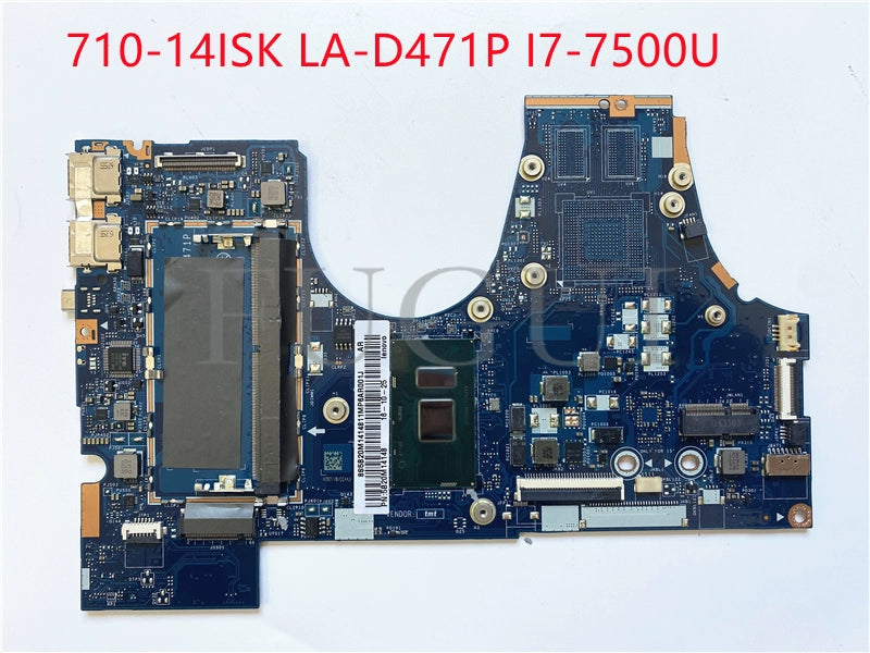 (Shipping fee not include)  motherboard system board Yoga 710-14IKB LA-D471P I7-7500U