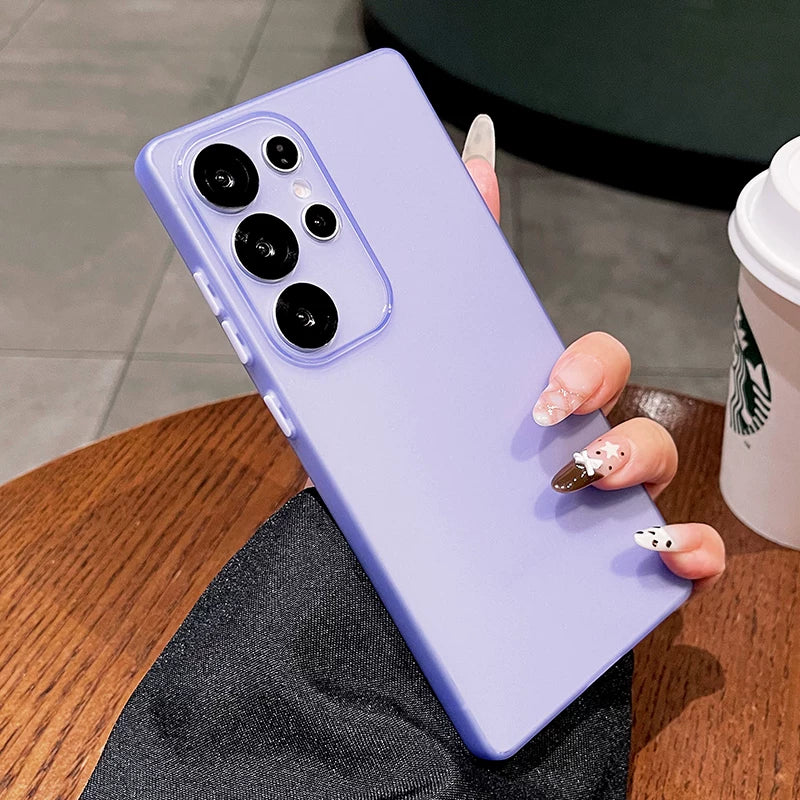 Soft yarn ice feeling for samsung s25ultra mobile phone case s24 + new matte s23 ultra-thin s22 protective case galaxy anti-drop plus lens all-inclusive edge women's soft case Phone accessories