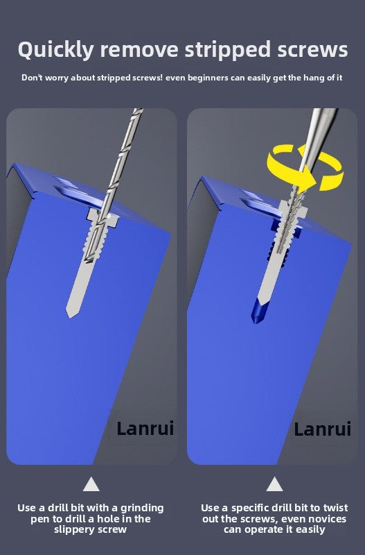 Lanrui U8 drill bit, sliding tooth screw out, broken wire at the tail of the mobile phone, alloy armor breaking, sliding tooth drill bit remover