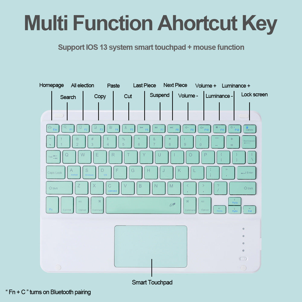 For iPad Tablet Bluetooth Keyboard Android Apple Universal Mobile Wireless Bluetooth Keyboard Mouse Set protective Accessories