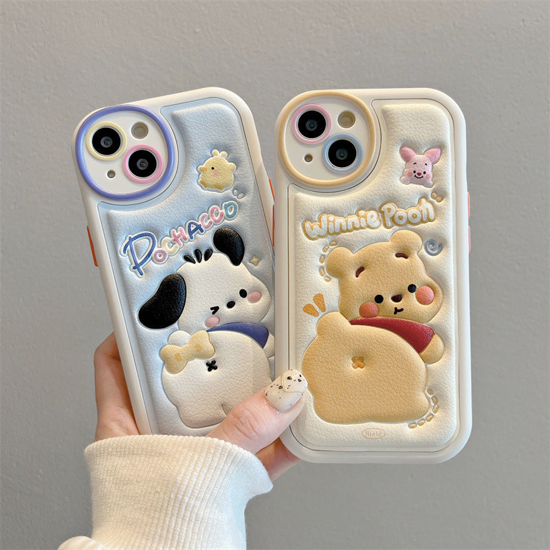 Accessories (Shipping fee not included) Cute Winnie the Pacha Apple 14 Mobile phone case iPhone13promax Cortex 12 Soft case 11 Printing 13