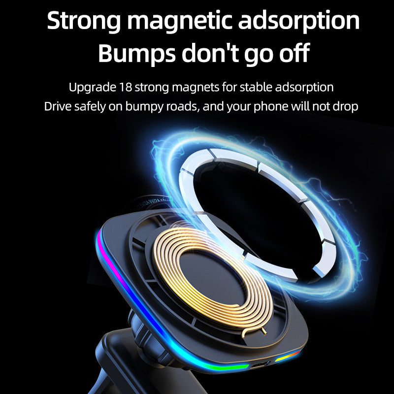 Car magnetic wireless charging 15w magnetic wireless charger, wireless magnetic attraction is suitable for Apple Android mobile phones