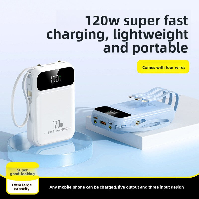 Power bank super fast charging mini with its own cable 20000mAh mobile power supply