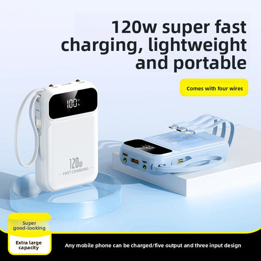 Power bank super fast charging mini with its own cable 20000mAh mobile power supply