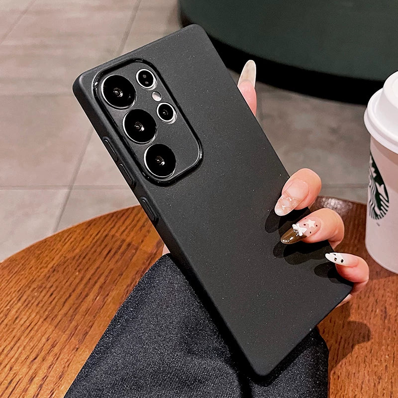 Soft yarn ice feeling for samsung s25ultra mobile phone case s24 + new matte s23 ultra-thin s22 protective case galaxy anti-drop plus lens all-inclusive edge women's soft case Phone accessories