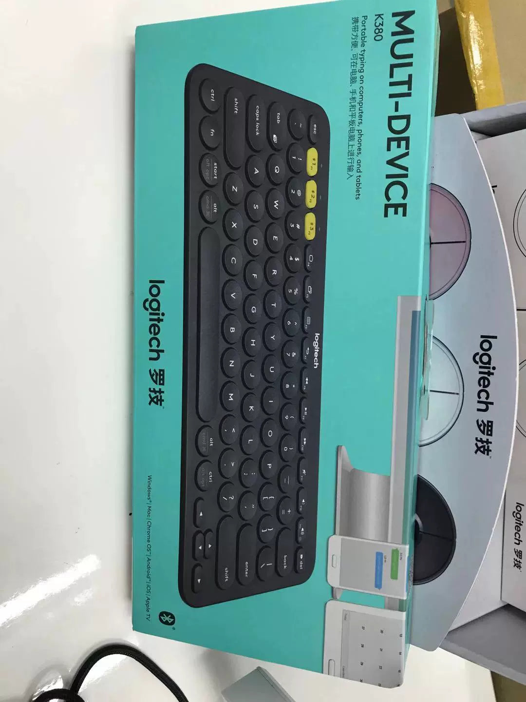 Boxed genuine, Logitech k380 wireless bluetooth keyboard silent ipad mobile phone laptop ultra-thin K480