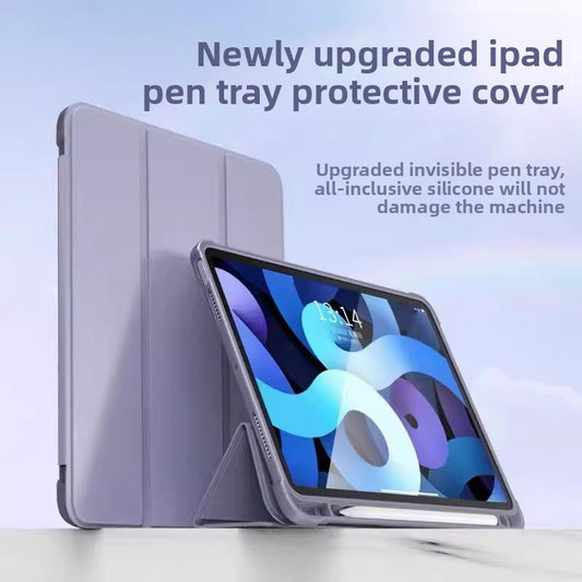 For 10.9 inch pen slot 2020 iPad Air 4 three fold leather case protective case 9.7 tablet Pro13 side sticker protective Accessories