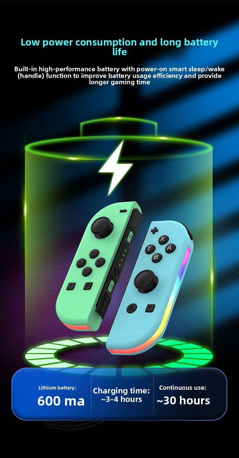 Switch joycon left and right gamepad colorful RGB light effect wake up 5.2 Bluetooth vibration somatosensory