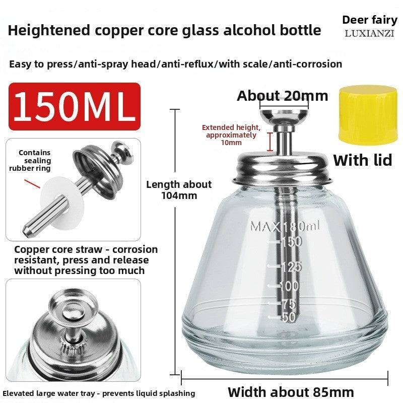 Thickened pressing glass alcohol bottle anti-corrosion washing water mobile phone repair pressing bottle cap automatic Repair tools