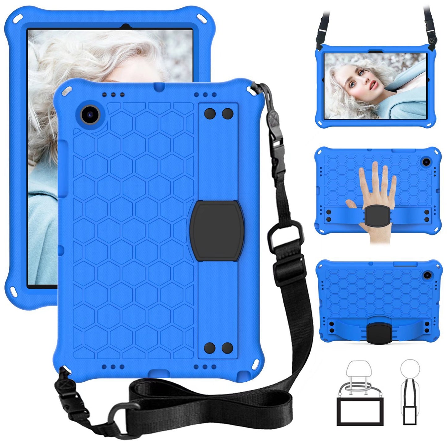 Applicable S6lite Samsung Tablet P610 Protective Case P619 Children's A7 Bracket EVA Anti-drop Case A8 Shoulder Strap protective Accessories