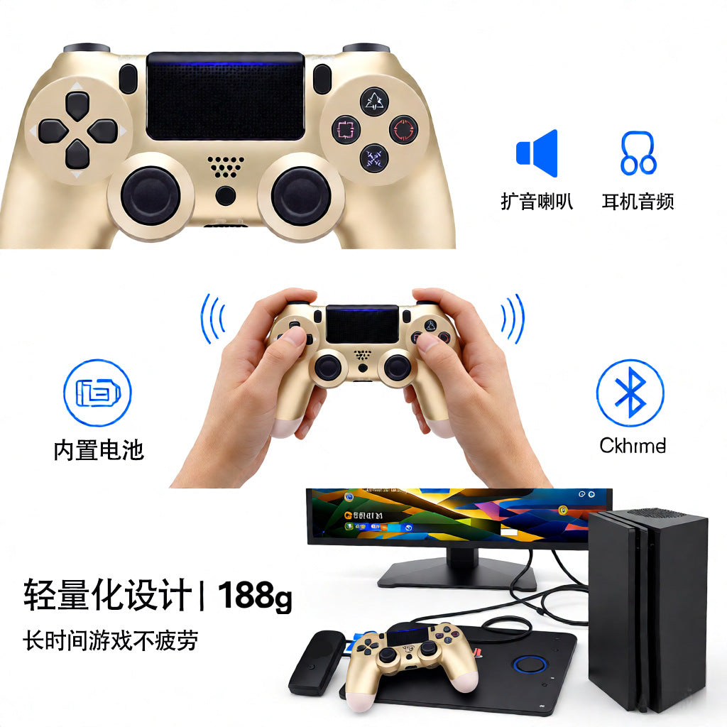 P4 wireless bluetooth handle six-axis somatosensory vibration suitable for host games p4 game console controller wholesale
