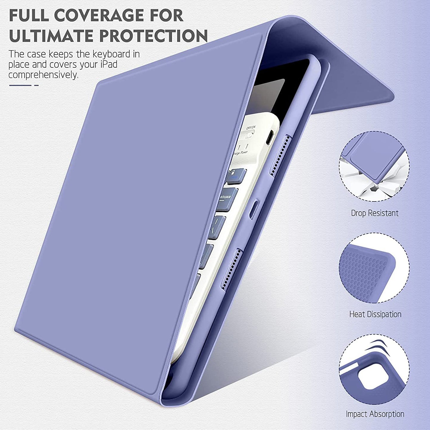 Applicable iPad10 Bluetooth keyboard case pro11 magnetic case 9th generation Air4 soft leather case Air11 pen slot 5protective Accessories