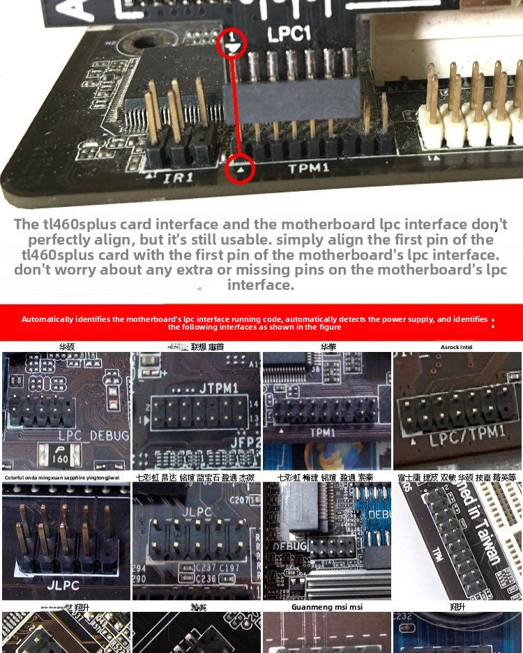 Motherboard diagnostic card Multipurpose debugging card Computer PCI E test card LPC DEBUG diagnostic card Automatic identification main board Laptop Mobile Phone Repair tools