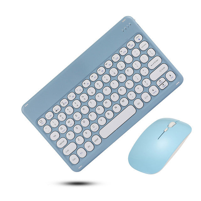 Applicable to ipad tablet bluetooth keyboard mobile phone new ultra-thin and lightweight round keycap keyboard dual-mode mouse set protective Accessories