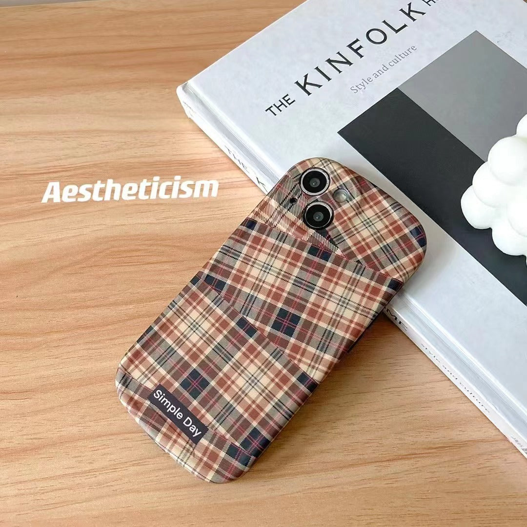 Accessories Plaid Pearl Wristband for iPhone15promax Apple 14 mobile phone case 11 new 12 all-inclusive 13 soft case