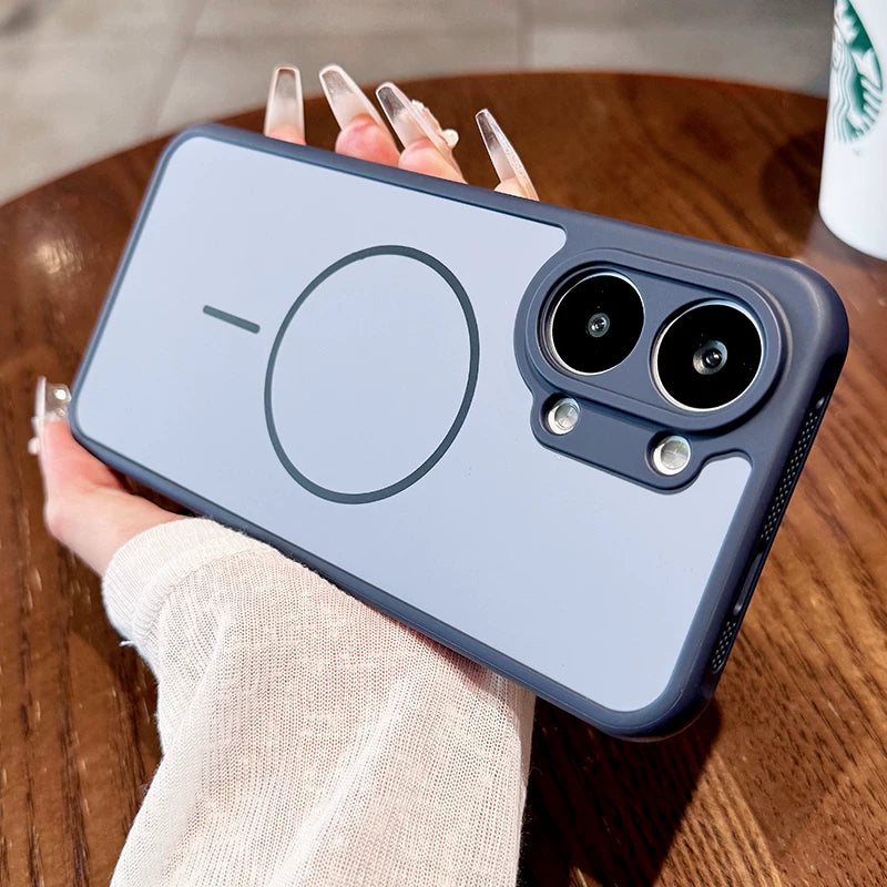 Contrasting color heat dissipation magnetic attraction For Redmi turbo5 max mobile phone case New turbo5 strong magnetic adsorption fine hole frame Redmi side heat dissipation design Soft edge shell Phone Accessories