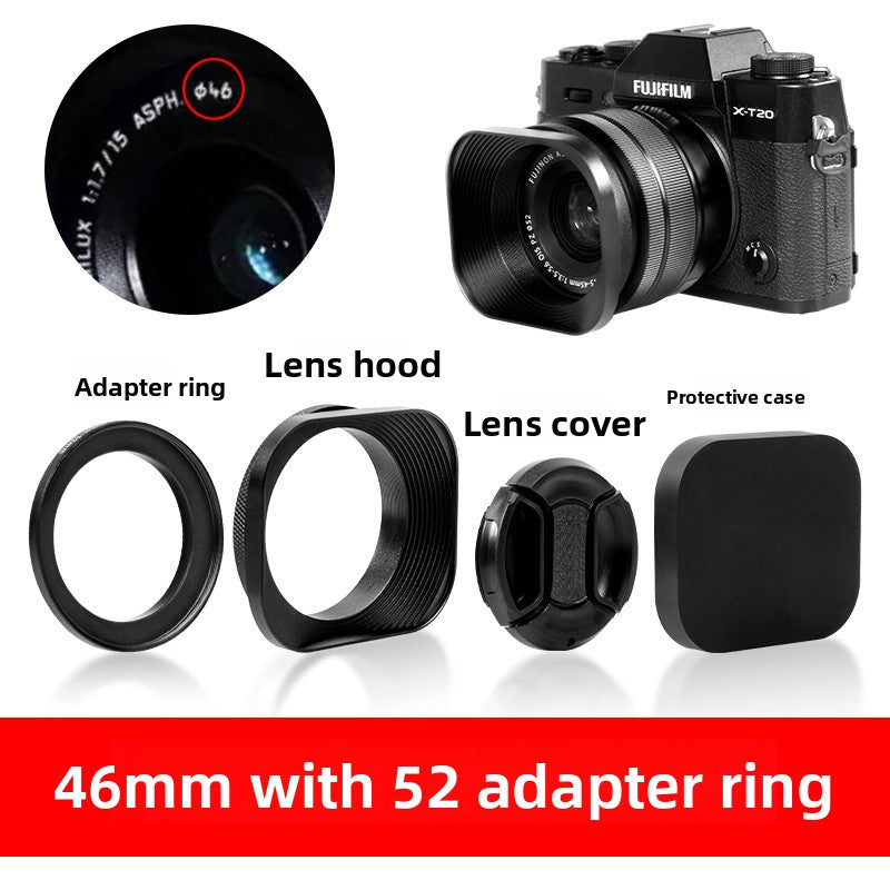 Square hood for Canon Sony Conn 16-50 Fuji 15-45/35 f2 52/43/46 mm Digital camera accessories