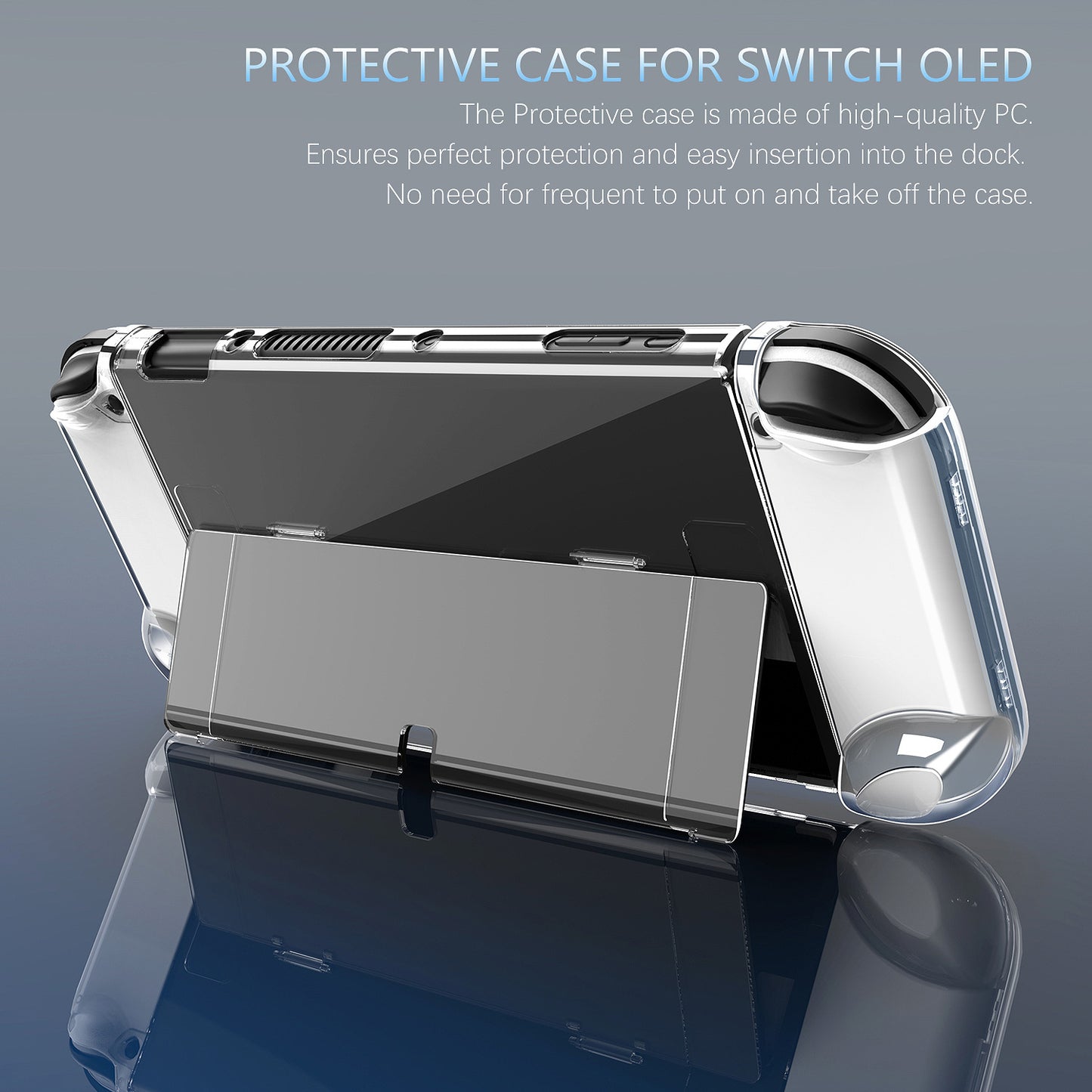 Suitable for Nintendo switch OLED crystal case with bracket switch OLED protective case PC hard case