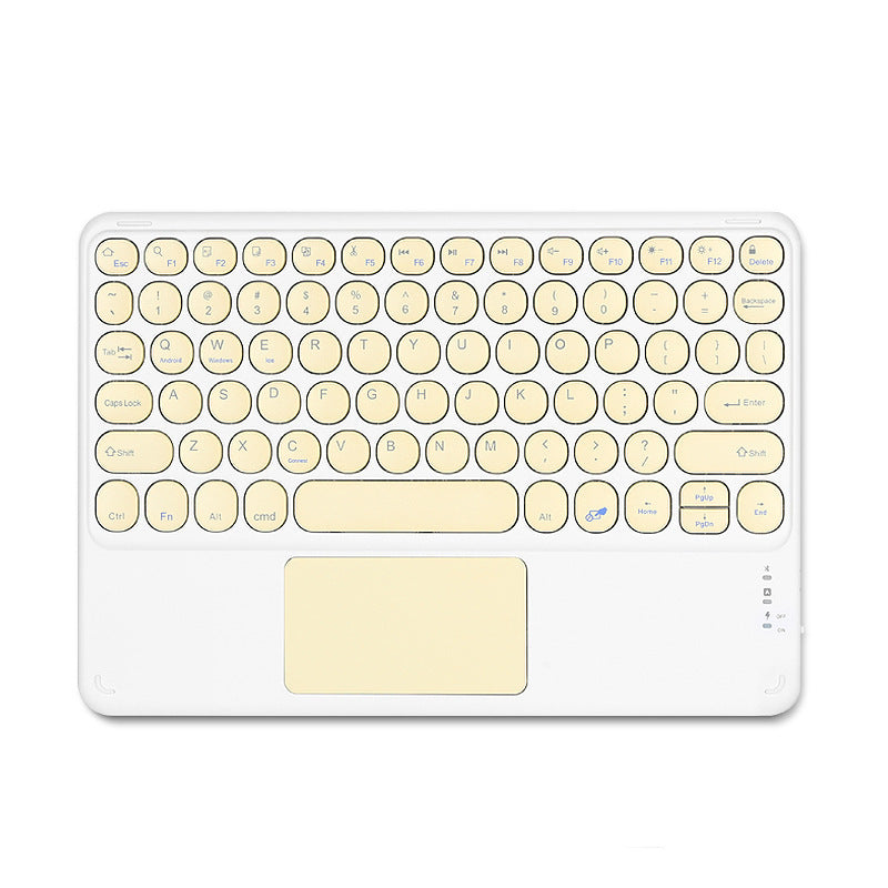 Manufacturer wholesale bluetooth retro round second control bluetooth keyboard tablet light bluetooth keyboard and mouse set protective Accessories