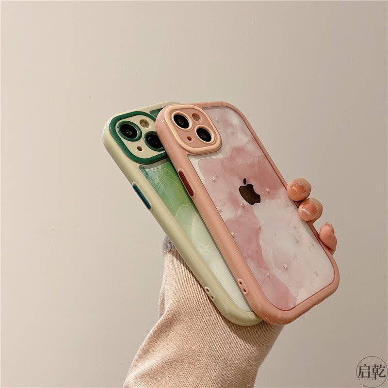 Accessories (Shipping fee not included) Art smudge water ripple iphone13 mobile phone case for Apple 13promax couple 12/11 niche high