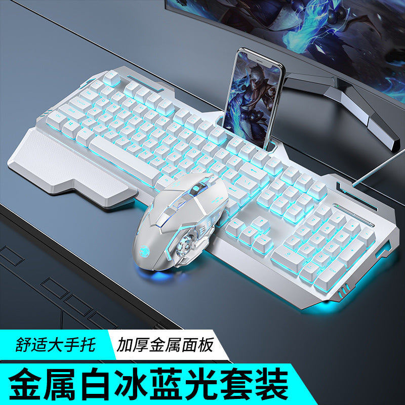 (Shipping fee not included) Cross-border mechanical tea shaft feel keyboard mouse earphone set laptop wired keyboard mouse e-sports game