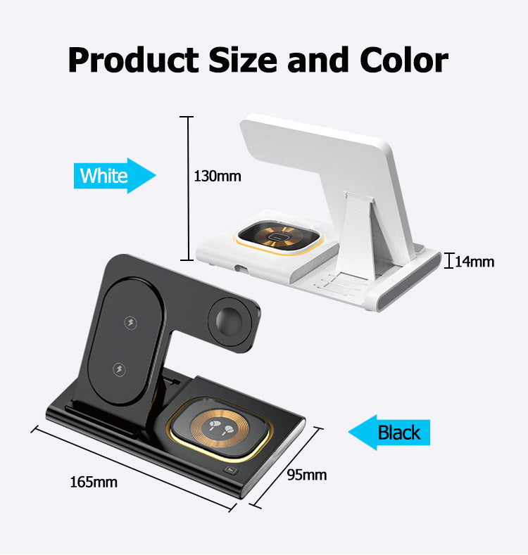 apple samsung 3-in-1 wireless charger supports fast charging multi-function