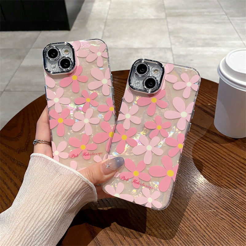 Accessories Japanese and Korean shell pattern flowers are suitable for Apple 15 mobile phone case iPhone14promax all-inclusive 13Pro anti-drop 12