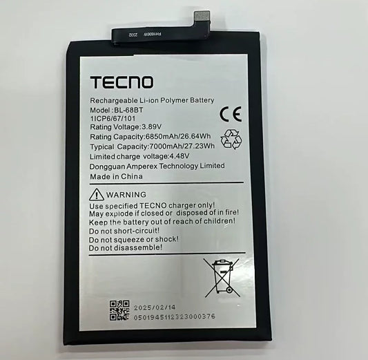 Suitable for Transsion/Tecno Pova Neo 2 BL-68BT mobile phone battery New large capacity 7000mAh Tecno phone repair parts