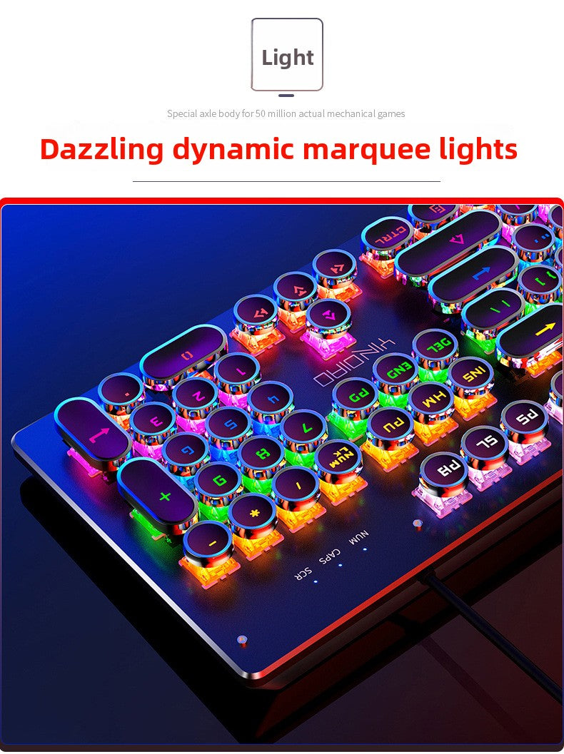 Silver Sculptor Summoner Real Mechanical Keyboard, Interchangeable Shaft Gaming Blue Shaft Punk Wired USB