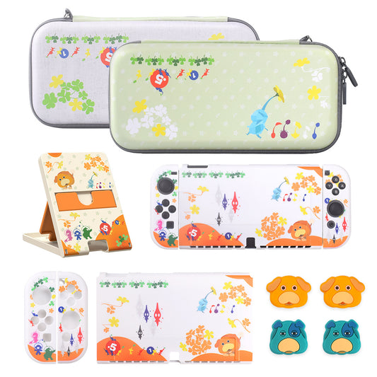 Switch storage bag switch OLED protective case button cap host bracket Pikmin theme accessories