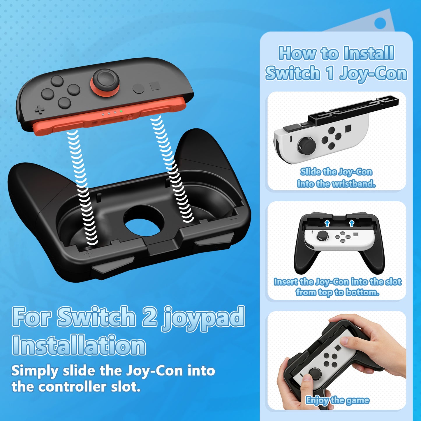 Switch 1/2 Universal Handlebar for Nintendo Swich 2 Joy-Con Grip Switch Handlebar