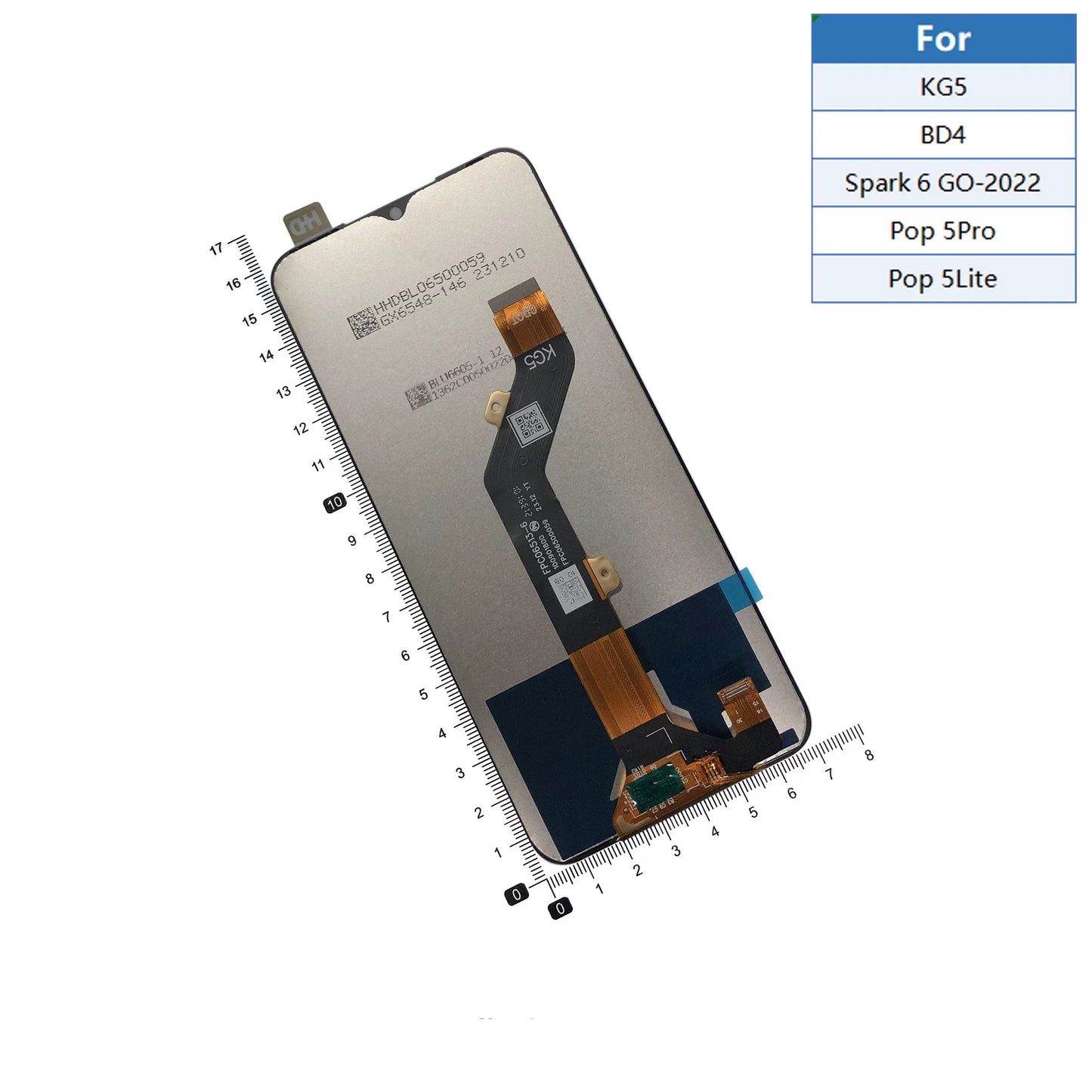 LCD Touch screen assembly for Tecno Spark6 LC7 LC8 KD6 KG5 BD4 6GO KE5 X656 KD7 display screen
