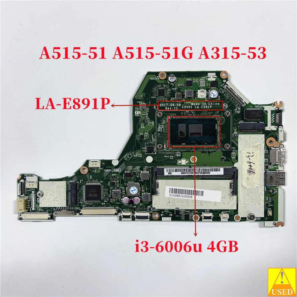 (Shipping fee not include)ACER Aspire A315-53 A515-51 A515-51G  .I3-6006U 4G LA-E891P