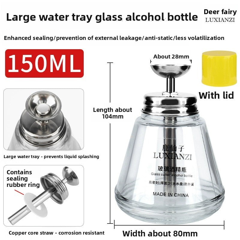 Thickened pressing glass alcohol bottle anti-corrosion washing water mobile phone repair pressing bottle cap automatic Repair tools