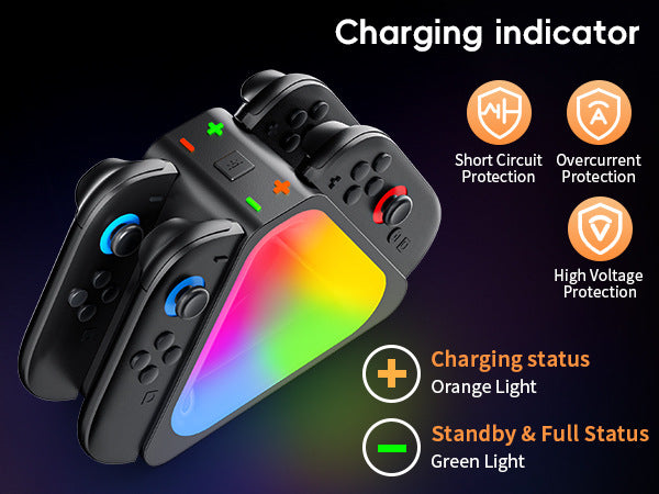 New SWITCH2 colorful seat charger NS2 joy-con four-in-one fast charging triangular charging base