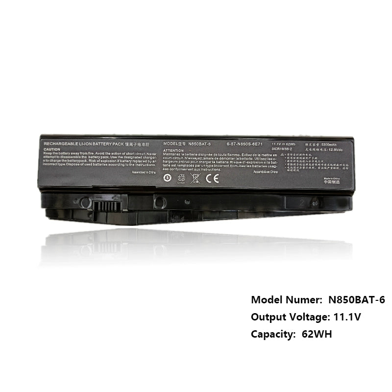 (Shipping fee not include)雷神911SE Hasee  battery 师T58-T1 D1战神T6Ti Z6-KP5GT  repalcement battery N850BAT-6