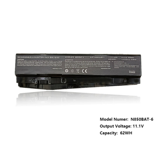 (Shipping fee not include)雷神911SE Hasee  battery 师T58-T1 D1战神T6Ti Z6-KP5GT  repalcement battery N850BAT-6