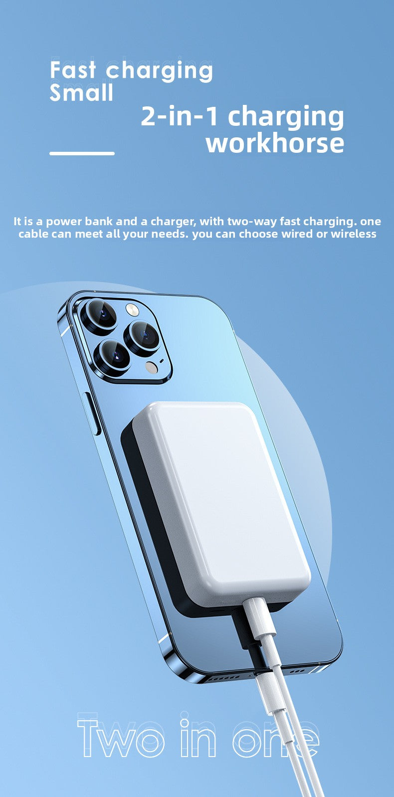 Magnetic wireless power bank 10000 mAh ultra-thin portable mobile power supply