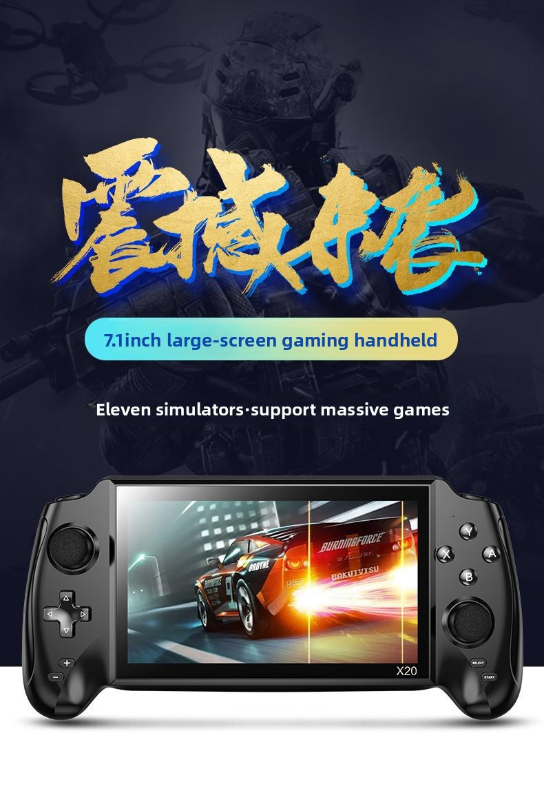 7" inch X20 IPS HD Dual joystick psp 4500mAh rechargable 2.4G Support wireless gamepad Linux games Handheld Game Player console GBA nostalgic retro NES game console FC