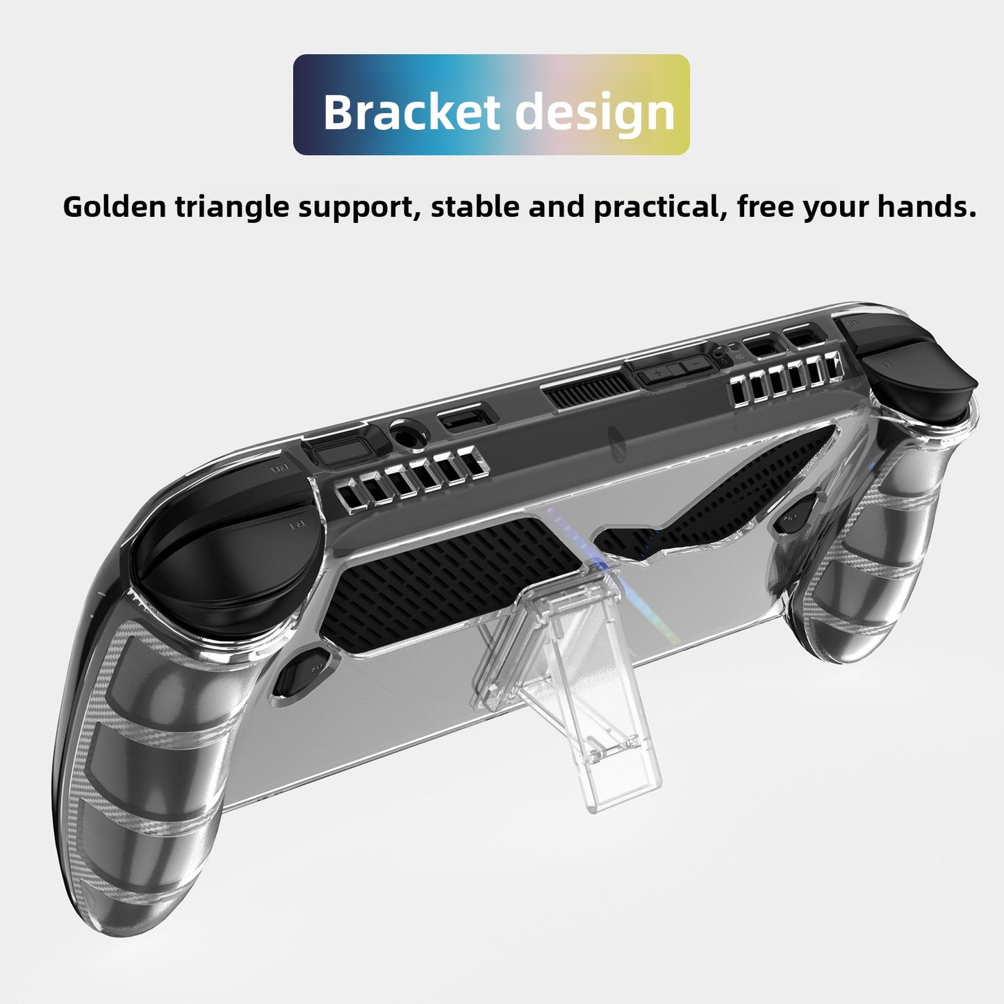 Suitable for ROG Xbox ally X handheld TPU transparent case with back bracket anti-skid and anti-drop protective cover
