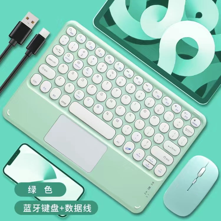 Wireless bluetooth touch keyboard, retro round ipad tablet ultra-thin portable mobile phone keyboard, bluetooth keyboard and mouse set protective Accessories