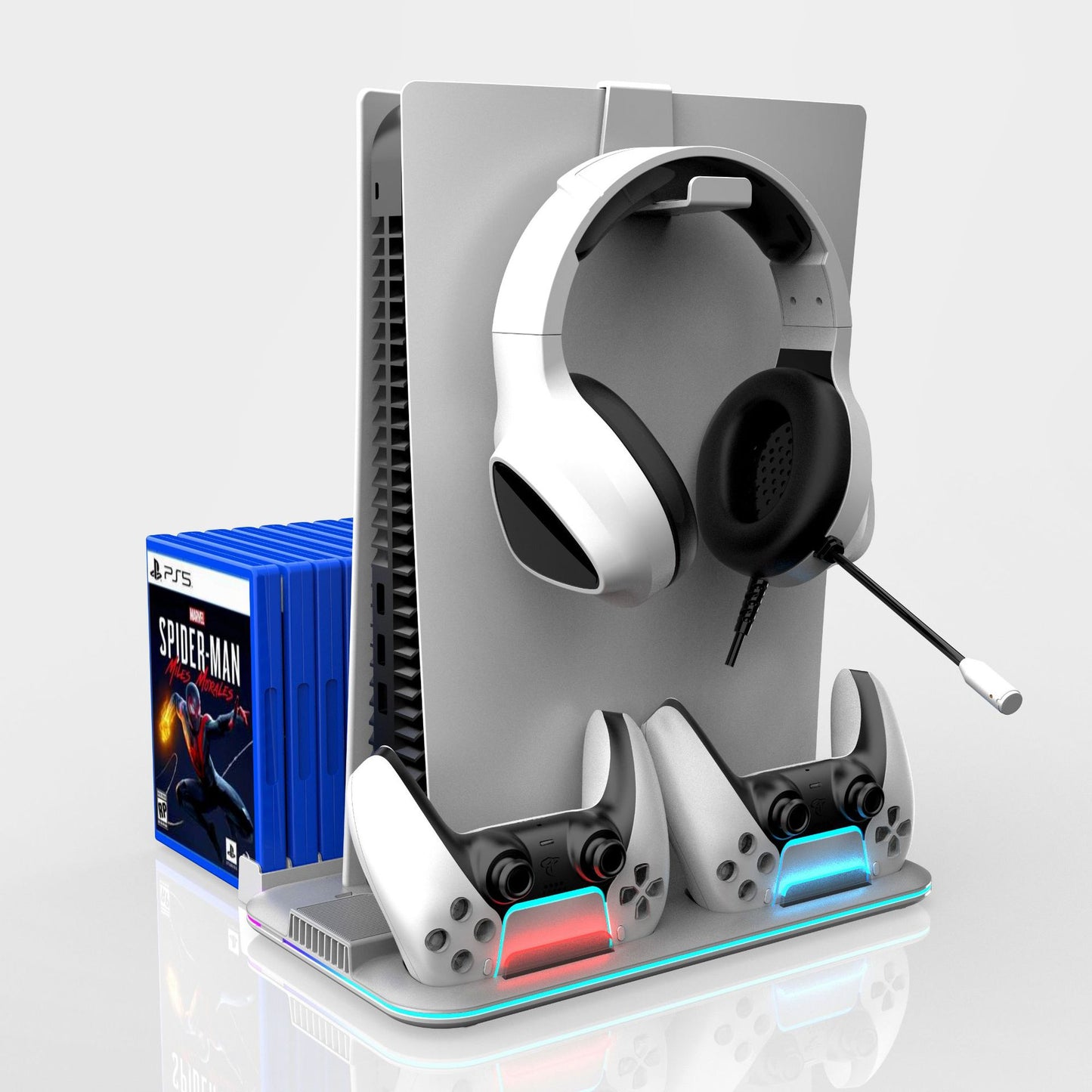 PS5 slim pro Multi functional Cooling Base Handle Charging Base Game Disc Helmet Storage Rack DZ504