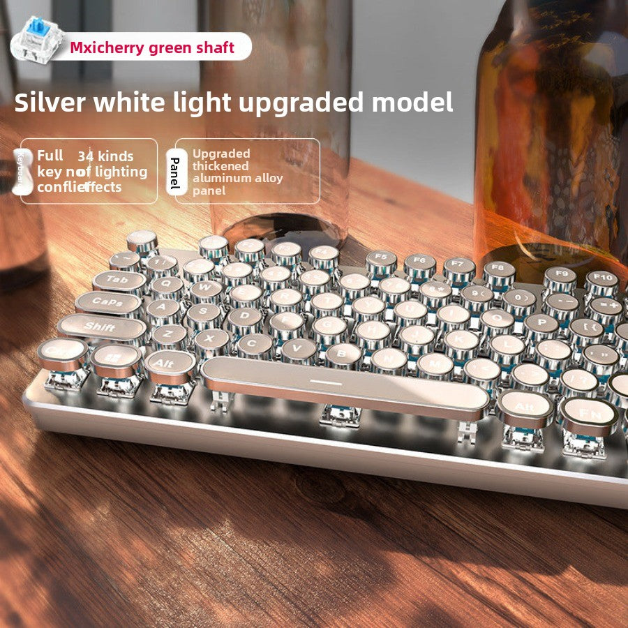 E-sports wired mechanical keyboard Metal keycap Mechanical axis keyboard and mouse headset Punk game keyboard and mouse