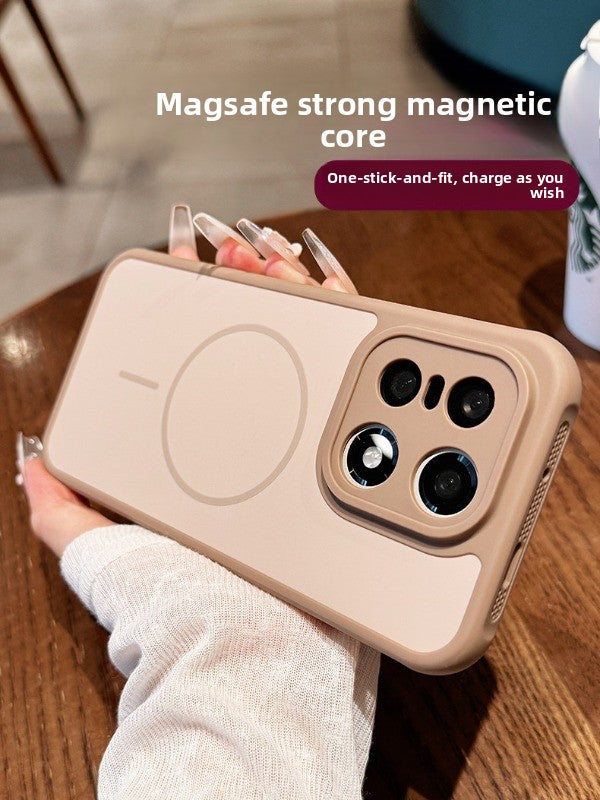Contrasting color heat dissipation magnetic suction For OnePlus 15 mobile phone case New OnePlus 15T strong magnetic adsorption fine hole frame OnePlus side heat dissipation design Soft edge shell Phone Accessories