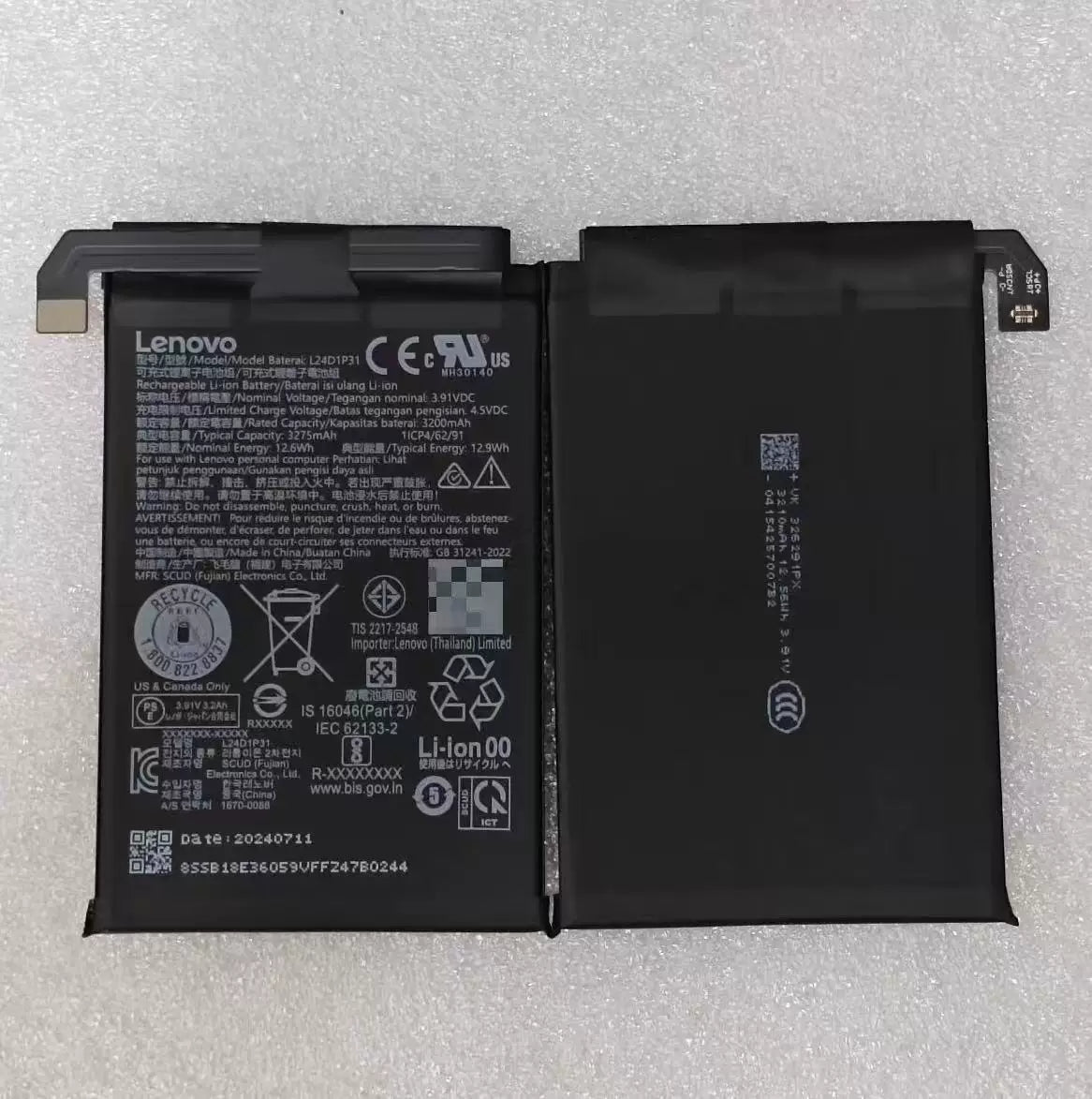 Lenovo Legion Y700 Tablet Battery Generation II, Generation III Battery TB-9707F L21D2P32 Electric Board Lenovo Tablet repair parts