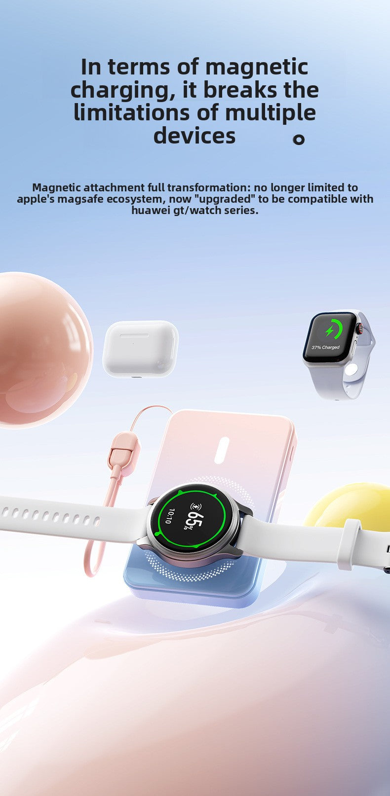 Magsafe magnetic wireless power bank super fast charging 10000 mAh rechargeable watch mobile power supply